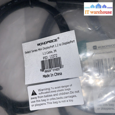 (6x) Monoprice 3ft Mini DisplayPort 1.2 to DisplayPort 1.2 Cable