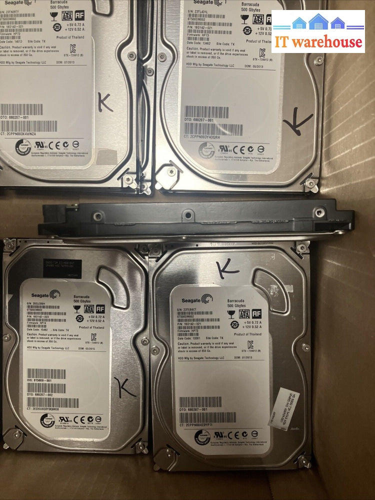 (6x) Seagate Barracuda ST500DM002 SATA 500GB 3.5" HD (1000 days remaining)~
