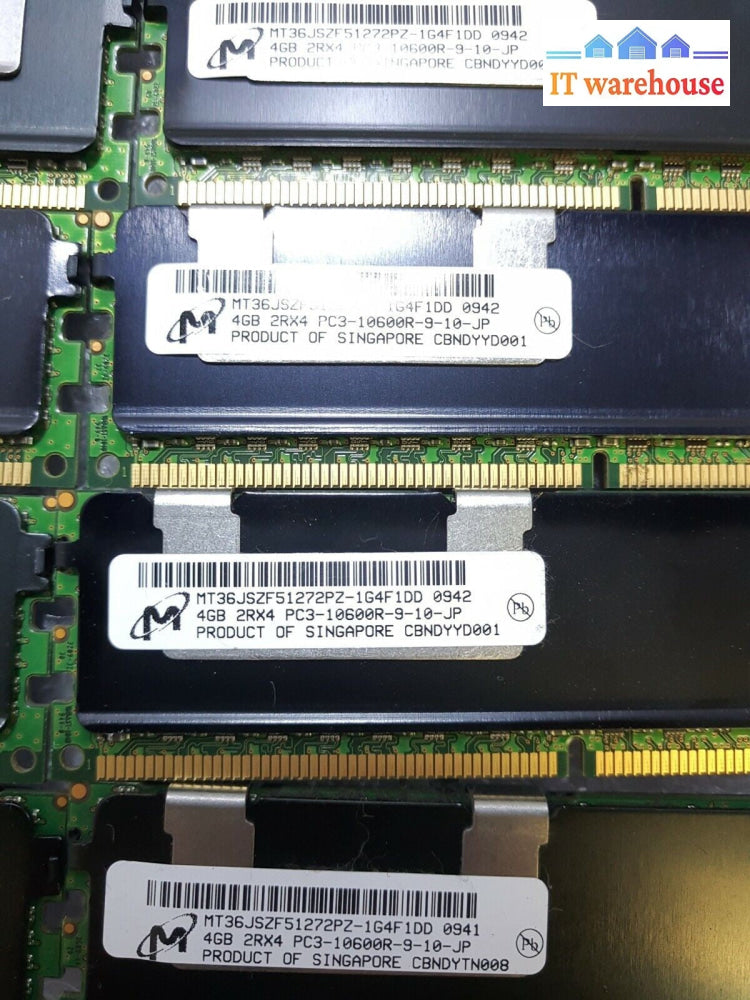 - 72GB (18x4GB) Micron PC3-10600R MT36JSZF51272PZ-1G4F1DD SERVER RAM 500203-061