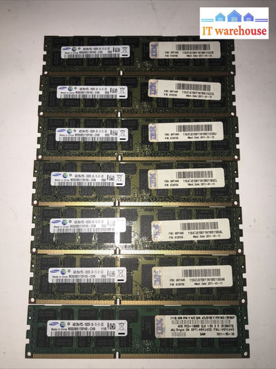 7x 4GB Samsung 2Rx4 PC3-10600R-09-10-E1-02 M393B5170FHO 49Y1445