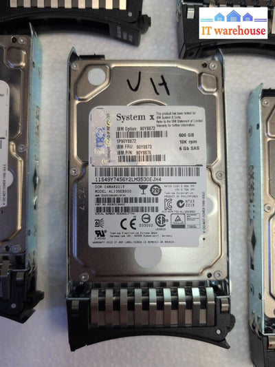 7x IBM 90Y8872 90Y8873 90Y8876 600GB 10K  2.5" SAS  HARD DRIVE W/Caddy Tested -