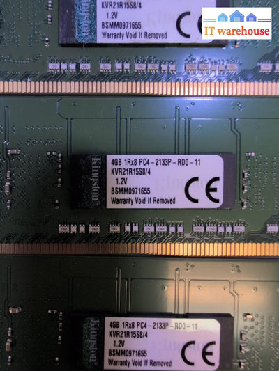 7x Kingston 4GB DDR4 PC4-2133P-RD0-11 ECC REG SERVER Memory KVR21R15S8/4 Tested-