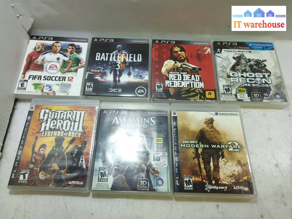 - 7X Ps3 Game Disc With Box (Fifa12 Battlefield3 Red Dead Redemption Cod 2...)