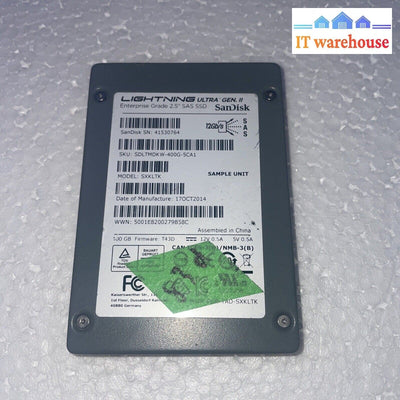 (83d) SANDISK CISCO LIGHTNING ASCEND GEN II SDLTMDKM-400G SXKLTK 2.5" SSD 400GB