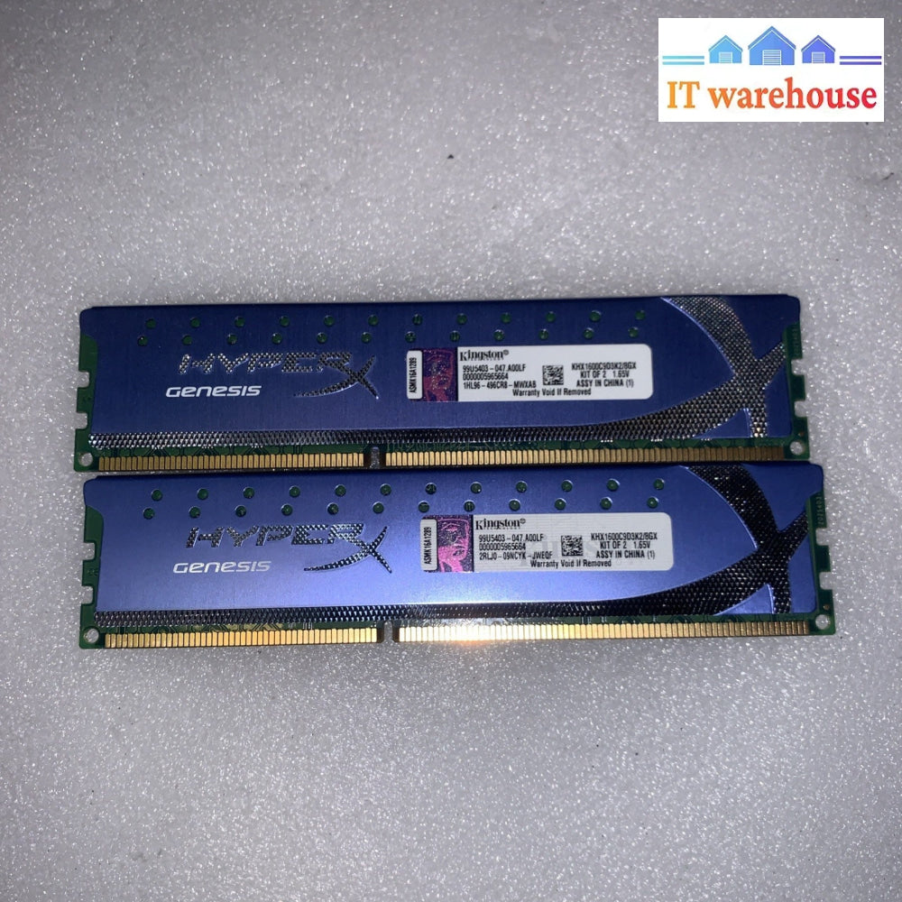 8GB (2×4GB) Kingston HyperX DDR3-1600 PC3-12800 CL9 KHX1600C9D3K2/8GX RAM Kit