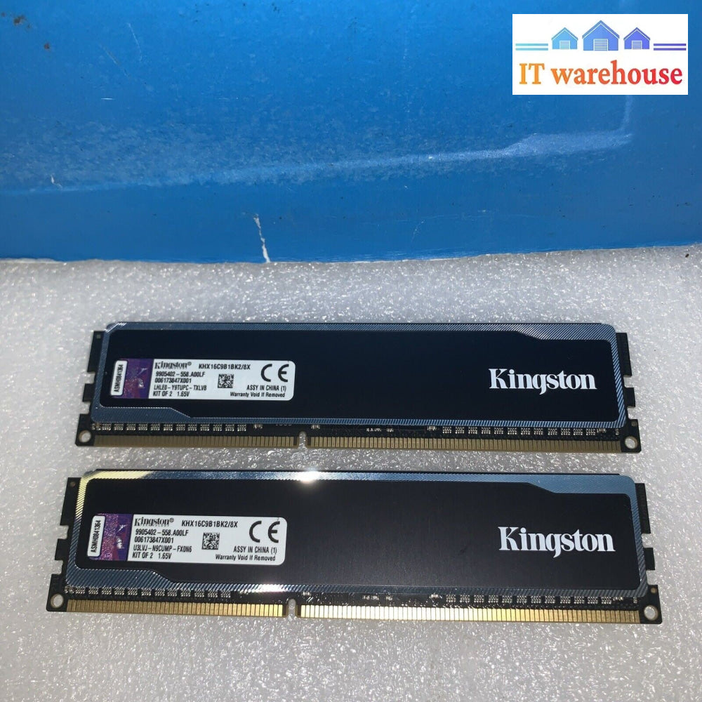 8GB =2x 4GB KINGSTON HyperX FURY PC3-12800 DDR3-1600 KHX16C9B1BK2/8X Desktop RAM