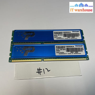 8GB=2x 4GB Patriot Single Stick of 4GB PSD38G1600KH PC3-12800 DDR3-1600MHz RAM