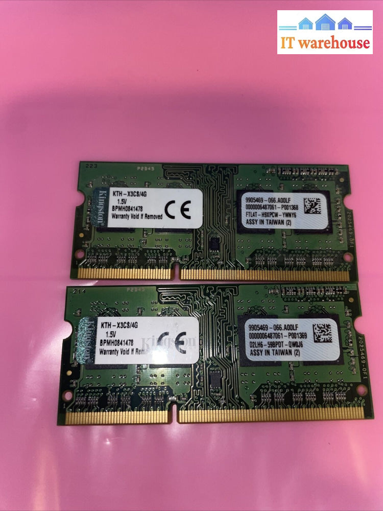 8Gb = 2X4Gb Kingston 4Gb Pc3 Laptop Memory Kth-X3Cs/4G