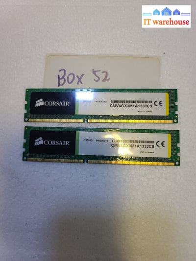 - 8GB (4GBX2) CORSAIR VALUE SELECT CMV4GX3M1A1333C9  DDR3 Desktop RAM Memory   