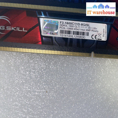 * 8GB (4GBx2) G.Skill F3-1600C11D-8GISL PC3-12800 1600Mhz DDR3 Memory RAM