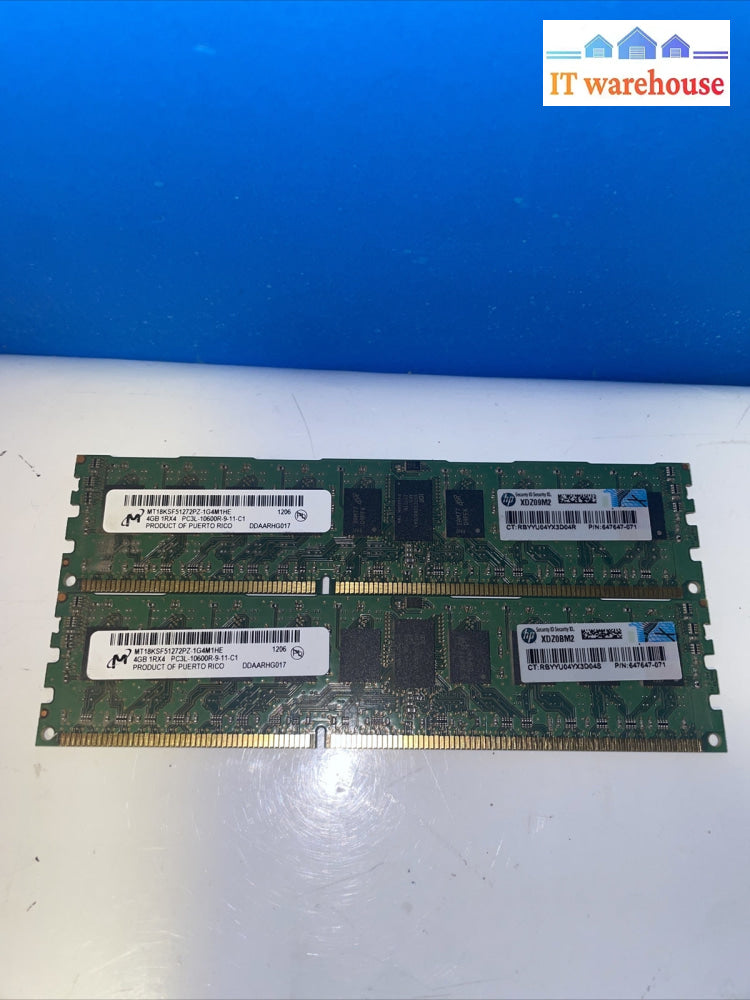 * 8GB(4GBx2) MICRON MT18KDF51272PZ PC3L-10600R 1333MHz  REG SERVER MEMORY RAM