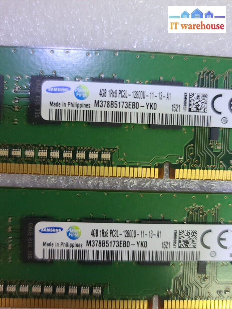 - 8GB (4GBx2)  Samsung M378B5173EB0-YK0 PC3L-12800U DESKTOP RAM 