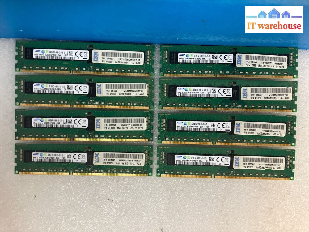(8x 8GB) SAMSUNG DDR3-1866 RDIMM PC3-14900R 2Rx8 ECC Server Memory M393B1G73QH0~