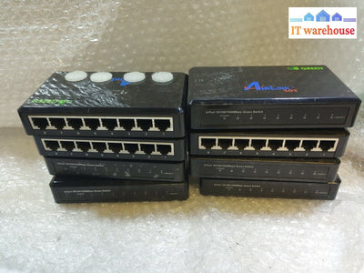 - 8x AirLink 101 8-port 10/100/1000  Green Switch AGSW802 (NO ADAPTER)