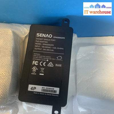 8x New SENAO EPA5006GP Passive 54V 0.6A Gigabit Single Port PoE Injector Adapter