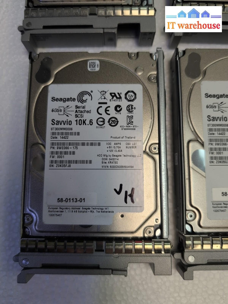 8x Seagate ST300MM0006 300 GB SAS 2.5"  Server HDD W/Caddy A03-D300GA2 Tested -