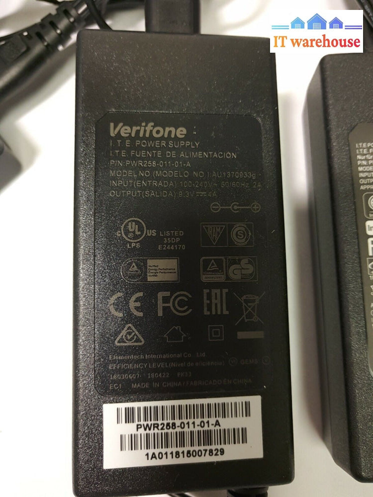 - 8x VeriFone Credit Card Machine AC Adapter 9.3V 4A  PWR258-001/011 W/Cord