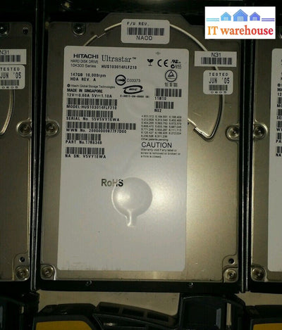9 x NetApp 17R6348 HUS103014FLF210 147GB 10K Fiber HDD with Tray 108-00030 @@@