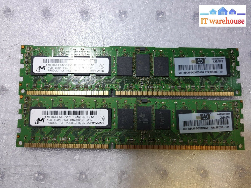 - 96Gb (24X4Gb) Micron Mt18Jsf51272Pz-1G4D1Bb Pc3-10600R Server Ram 591750-171