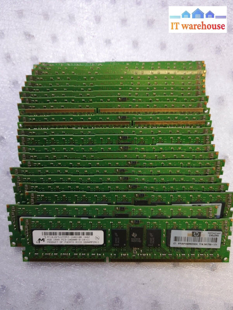 - 96GB (24x4GB) Micron MT18JSF51272PZ-1G4D1BB PC3-10600R Server RAM 591750-171