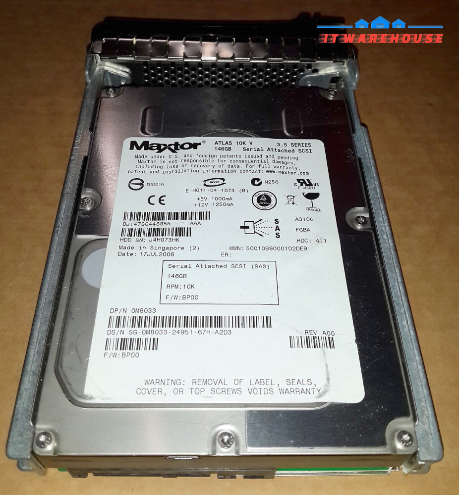 9x Dell Maxtor M8033 0M8033 146GB 10K 3.5" SAS Server HDD @@@