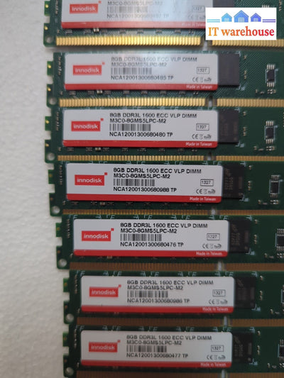 9x Innodisk 8GB DDR3L 1600 VLP ECC SERVER RAM M3C0-8GMS5LPC-M2 -