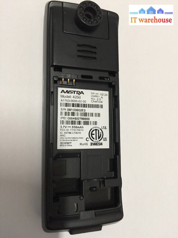 - Aastra 420D Handset Mobility phone (NO rear cover,NO battery,NO base charger)
