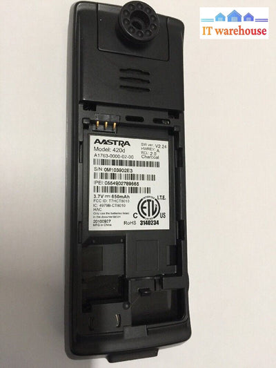 - Aastra 420D Handset Mobility phone (NO rear cover,NO battery,NO base charger)