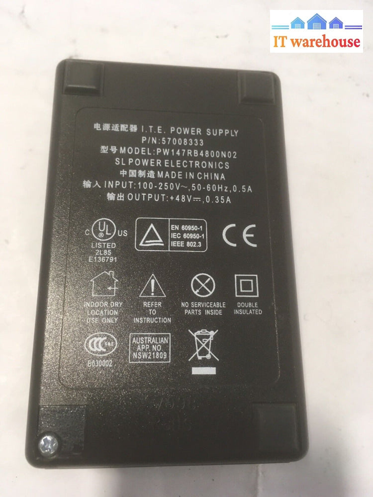 + Ac Adapter For Mitel 57008333 Pw147Rb4800N02 48V Dc Poe Sl Ite Power Supply