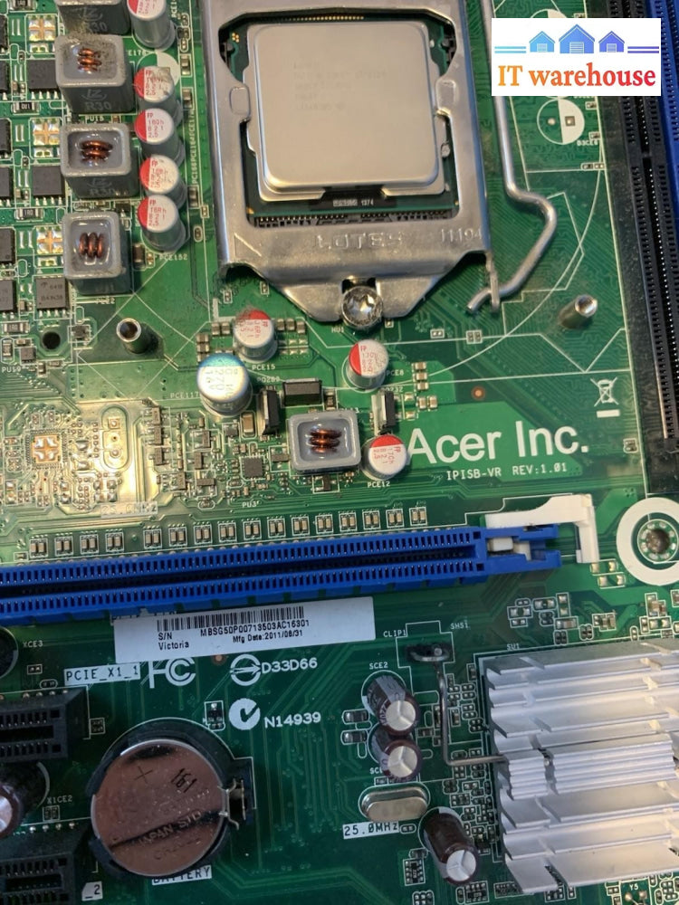 Acer 1P15B-VR LGA1155 Motherboard + Intel Core i3-2120 CPU DDR3