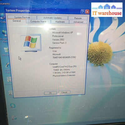 Acer 6930 C2D T6400 2GB 640GB WindowsXP Pro SP3