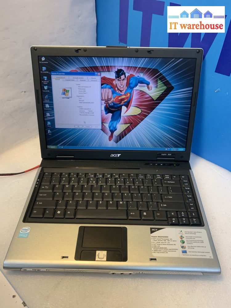 Acer Aspire 3623NWXMi Celeron 1.5GHZ 512MB 40GB laptop Windows XP pro SP3