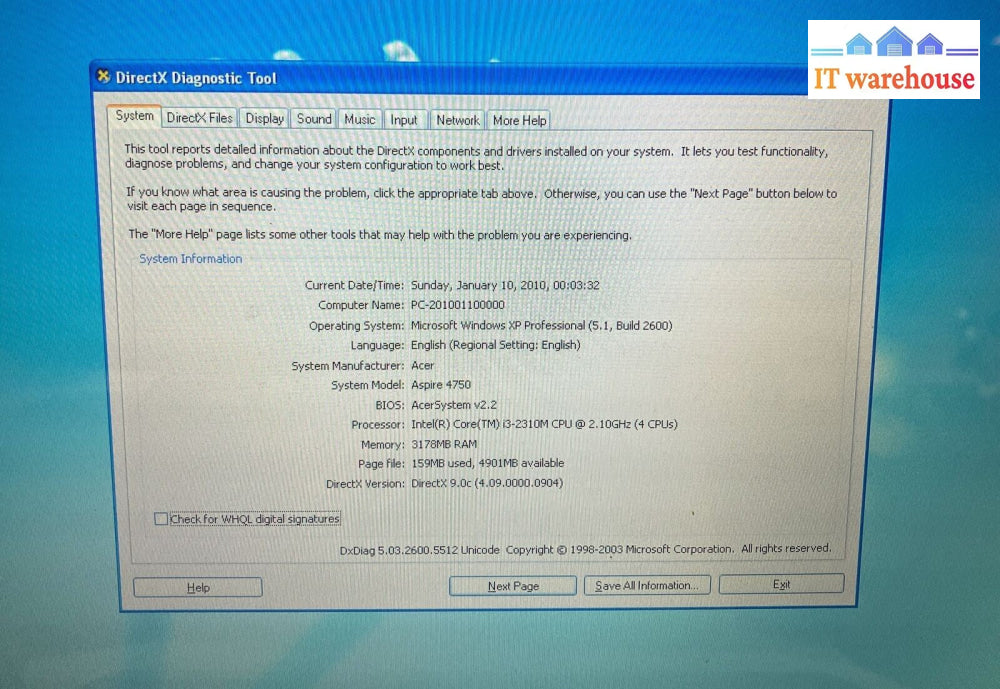 Acer Aspire 4750G 14" Laptop Intel i3-2310M CPU, 4GB RAM, 160GB HDD (Bad batt) ~