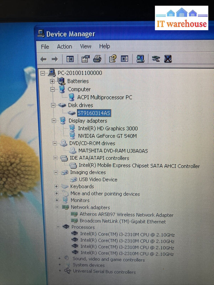Acer Aspire 4750G 14" Laptop Intel i3-2310M CPU, 4GB RAM, 160GB HDD (Bad batt) ~