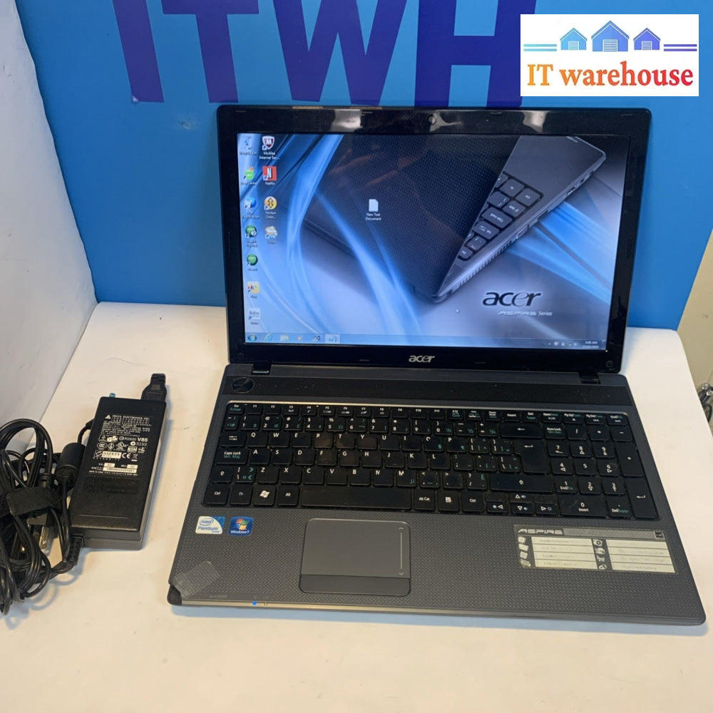Acer Aspire 5733Z 15.6” Intel Pentium Laptop Windows 7 With Charger