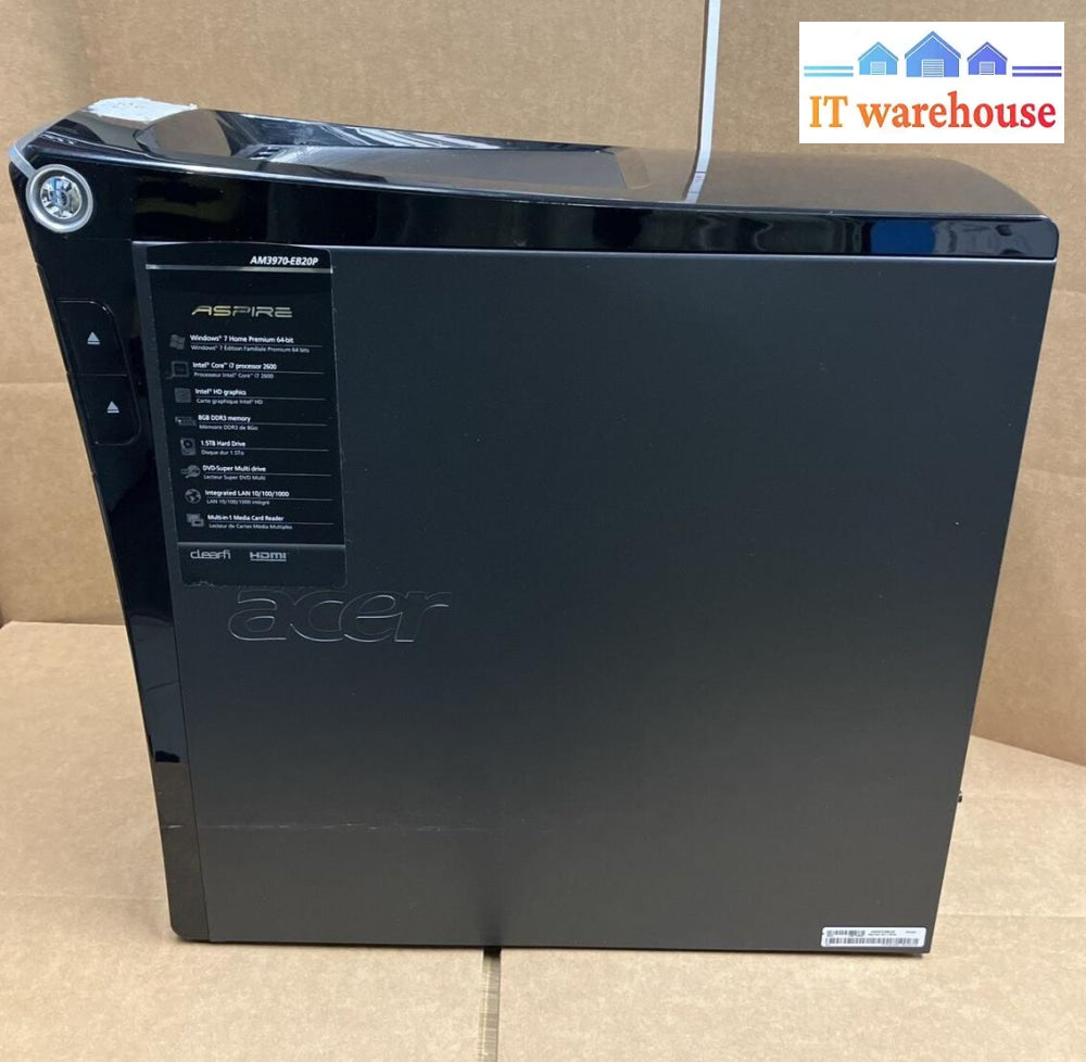 Acer Aspire M3970 Pc | I7-2600 Cpu 8Gb Ram 1.5Tb Hdd Windows 10 Pro +