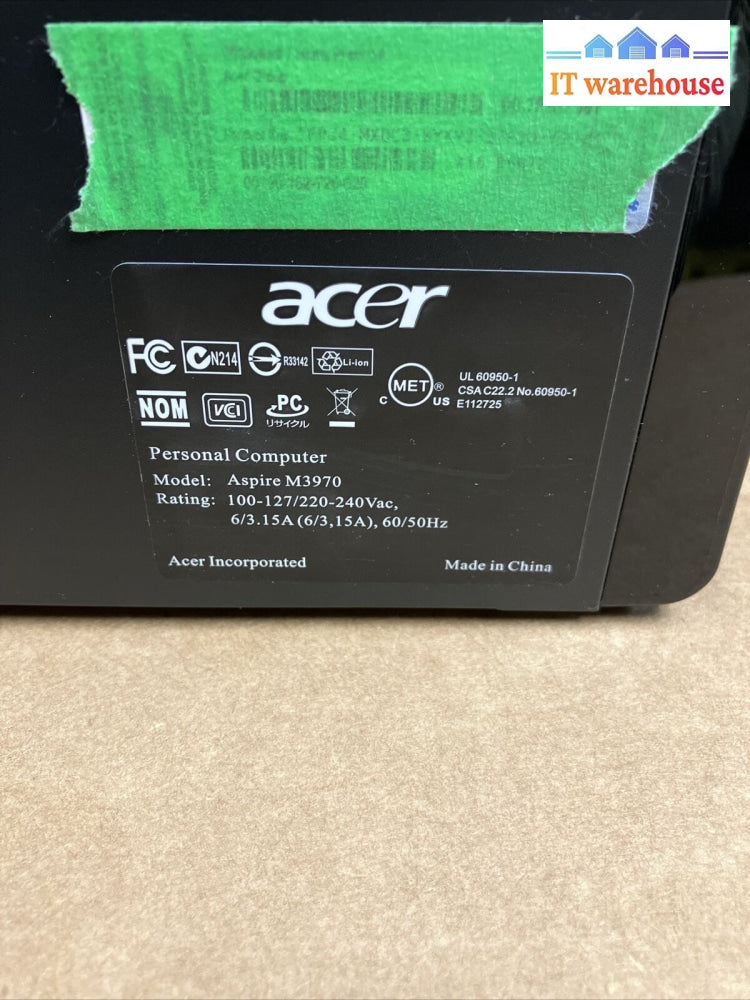 Acer Aspire M3970 Pc | I7-2600 Cpu 8Gb Ram 1.5Tb Hdd Windows 10 Pro +