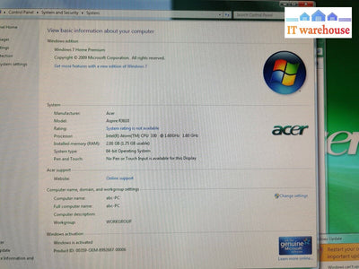 - Acer Aspire R3610 WIFI Mini PC w/Intel Atom 330/2GB RAM/130G HDD/ Win 7/HDMI 