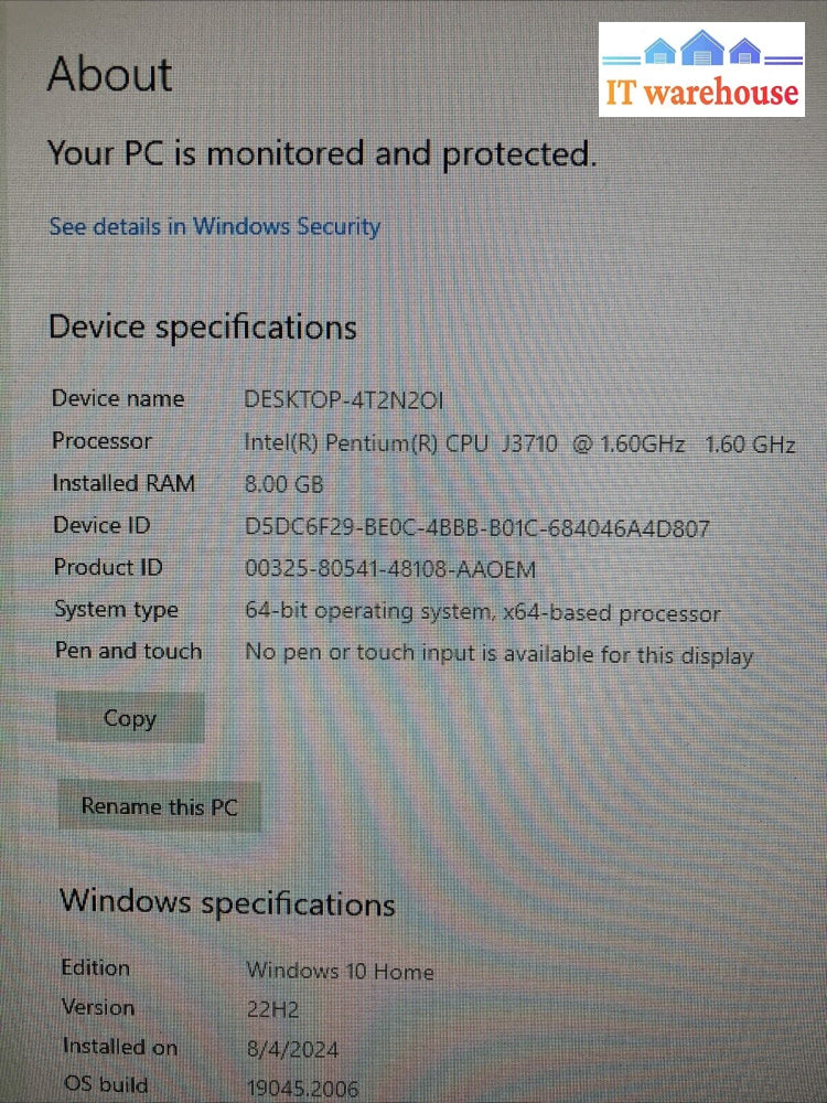 Acer Aspire X Sff Desktop Pc With Intel J3710 Cpu / 8Gb Ram 1Tb Hdd Win 10 ~