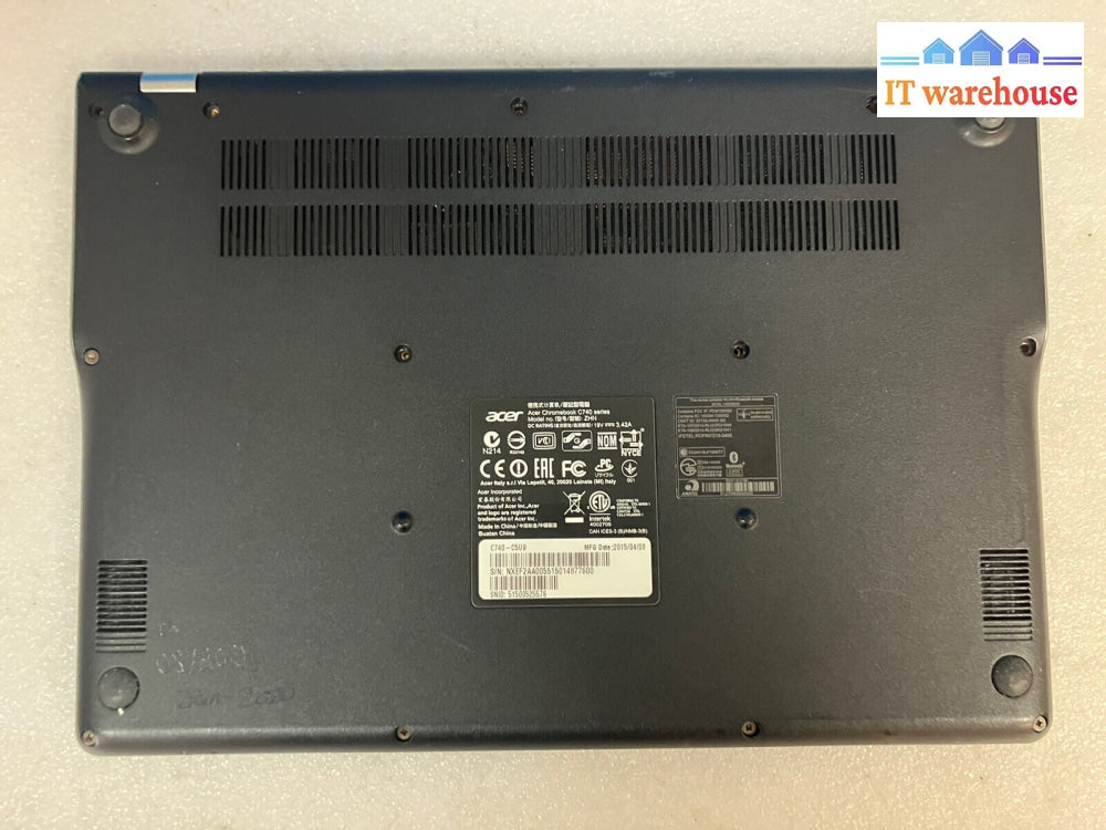 Acer Chromebook C740 Zhn Celeron 3205U 1.5Ghz 4Gb Ram 16Gb Ssd (No Ac Adapter) -