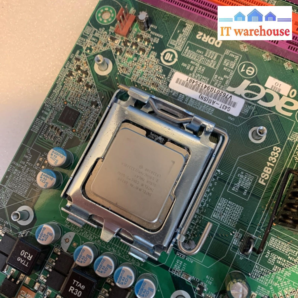 Acer G41T-AM Motherboard LGA775 DDR3 Intel G41 Foxconn + C2Q 8300