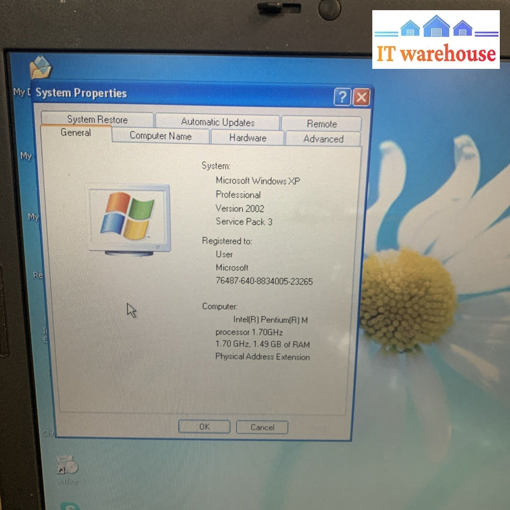 Acer TravelMate 2420 PM 1.7GHZ 1.5GB Ram 120GB HD Windows XP Pro SP3
