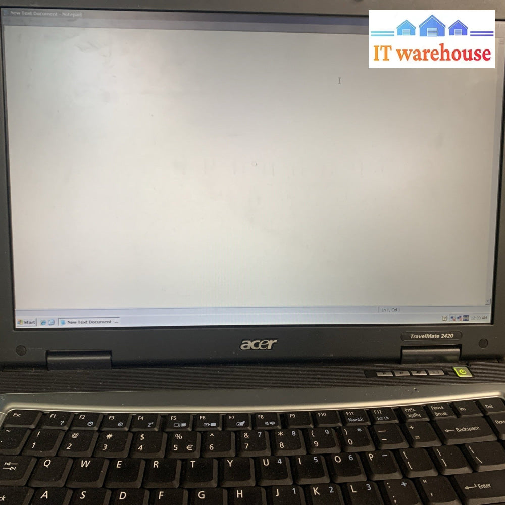 Acer TravelMate 2420 PM 1.7GHZ 1.5GB Ram 120GB HD Windows XP Pro SP3