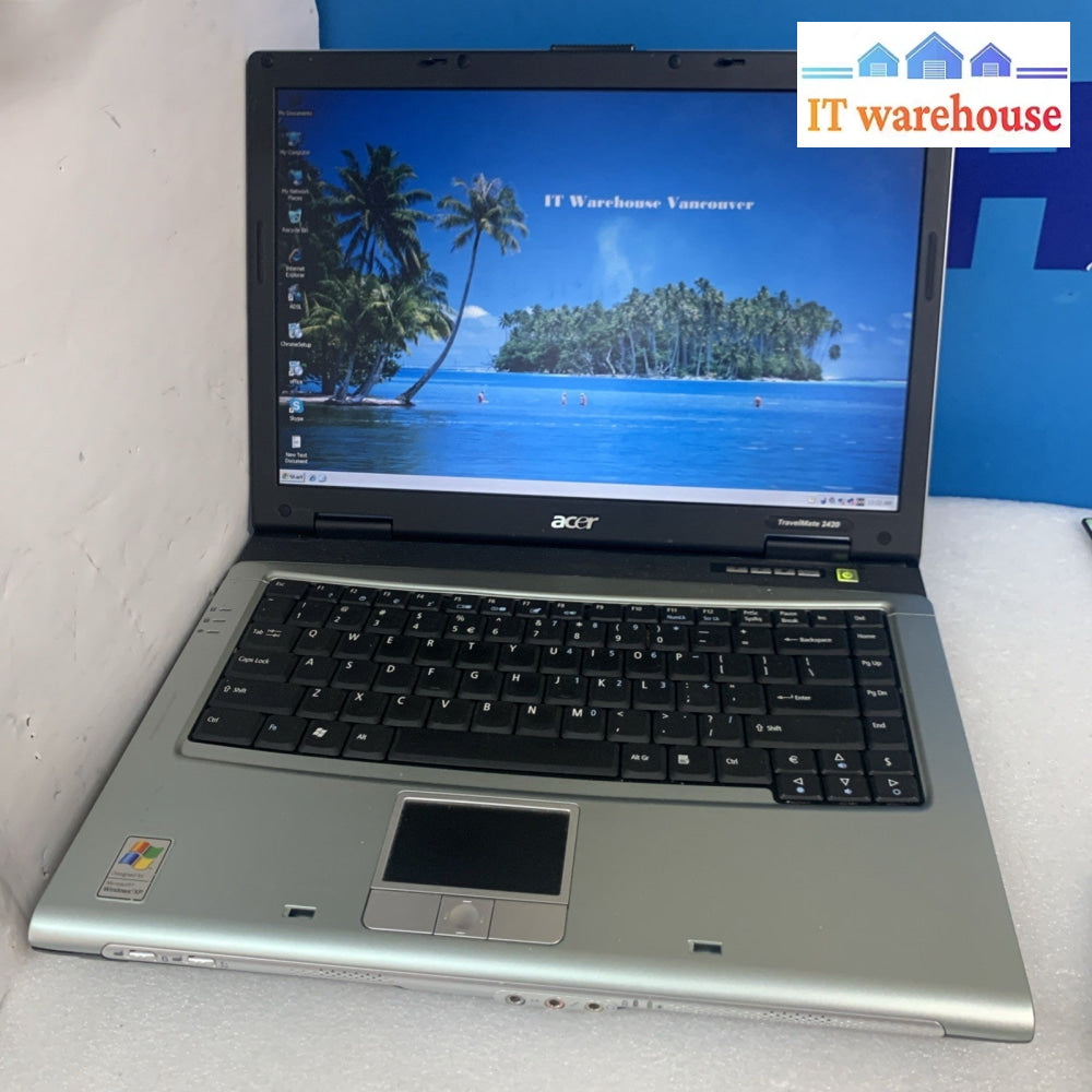 Acer TravelMate 2420 PM 1.7GHZ 1.5GB Ram 120GB HD Windows XP Pro SP3