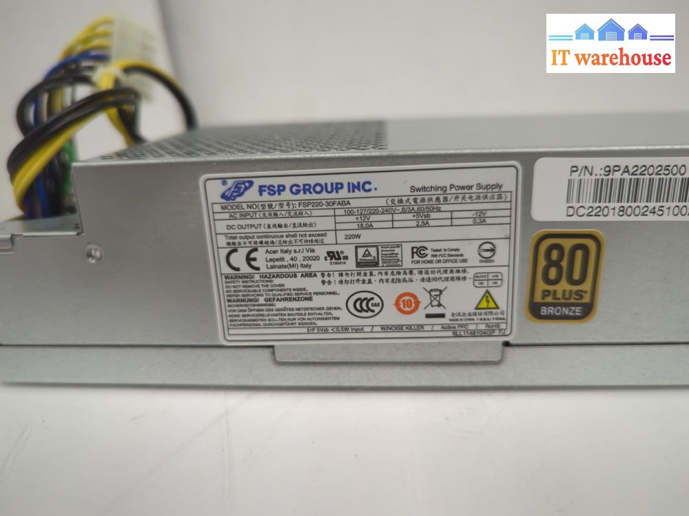 Acer Veriton X4630G FSP220-30FABA 220W Switching Power Supply, Tested -