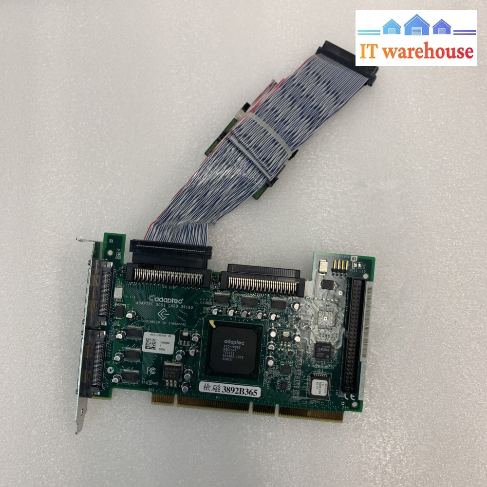 Adaptec 39160 ASC-39160 PCI-X Ultra160 SCSI Controller Card w/ Cable