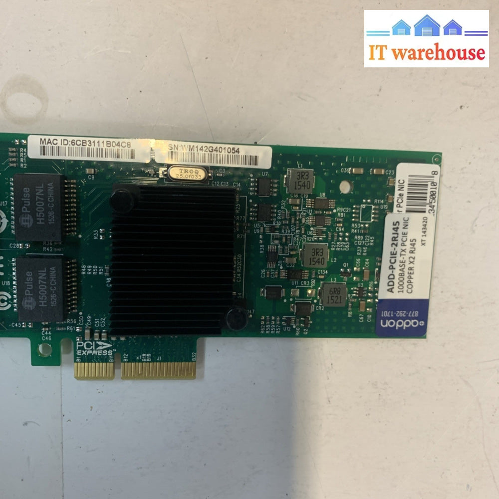 ADDON ADD-PCIE-2RJ45 WIRED PCIE ADAPTER 1000BASE-TX PCIE NIC COPPER X2 RJ45