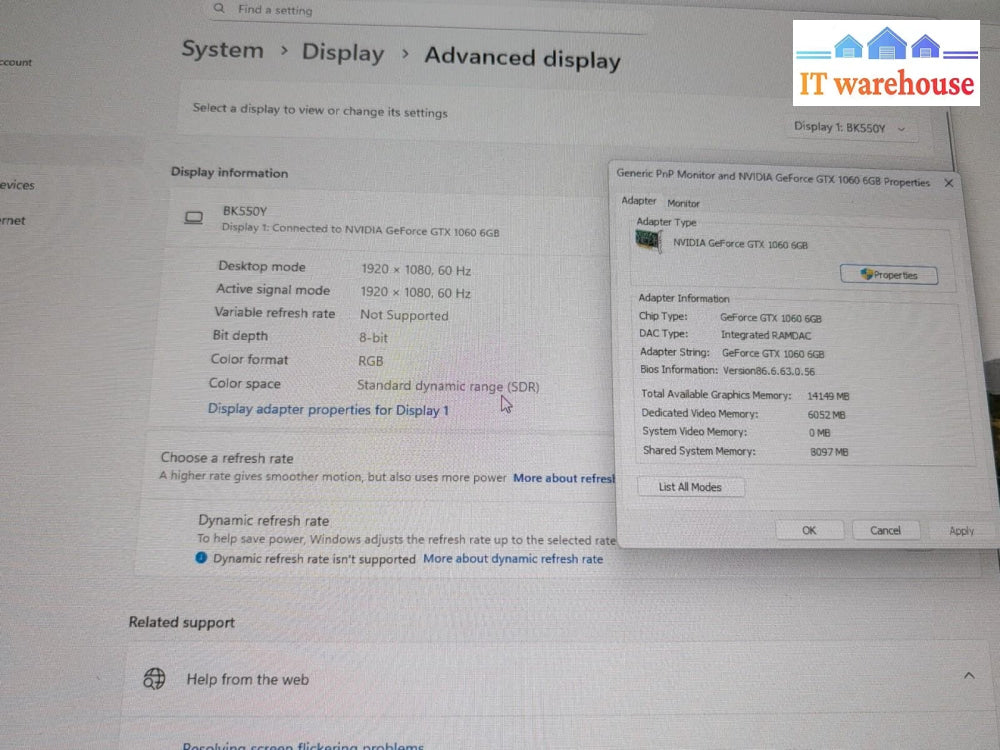 Alienware Aurora R7 Gaming PC Core i7-8700/ 16GB/ 960GB SSD/GTX1060 6GB/Win11 -