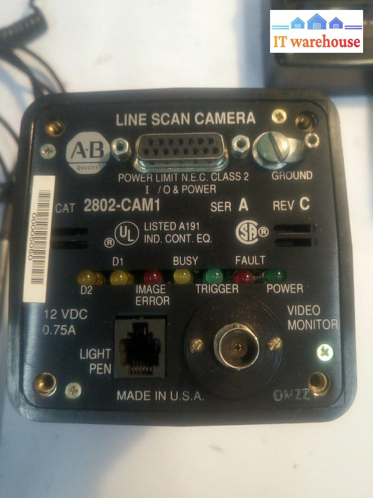 * ALLEN BRADLEY 2802-CAM1 LINE SCAN CAMERA WITH ACCESSORIES