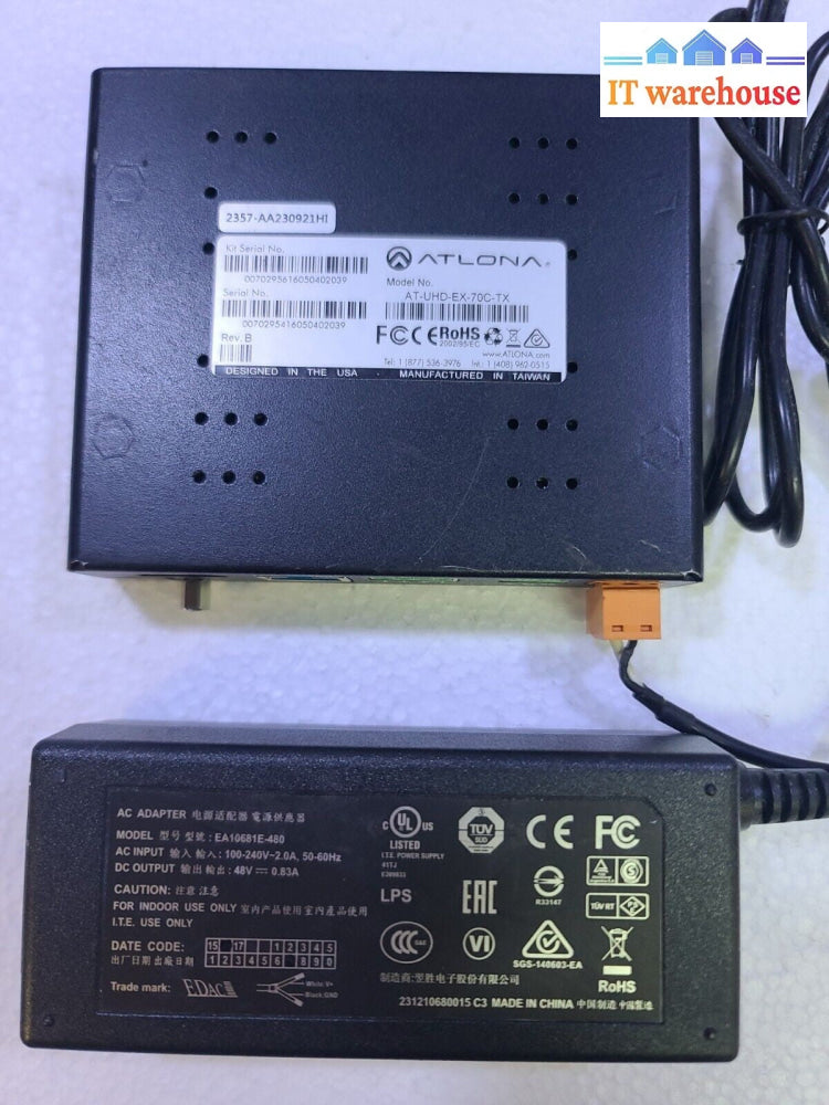 - Altona AT-UHD-EX-70-TX Transmitter With AC Adapter